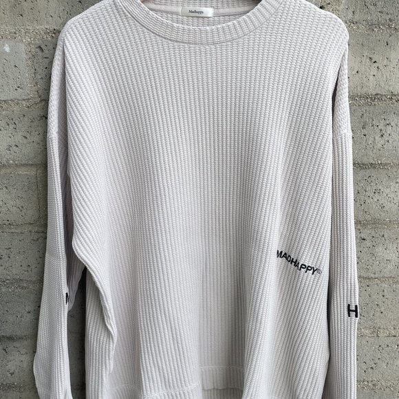 Madhappy Tops - MadHappy Women Crewneck Ribbed Sweater Long Sleeve Pullover Knit Ivory SMALL NEW
